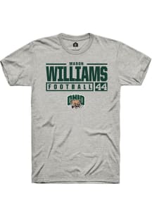 Mason Williams  Ohio Bobcats Ash Rally NIL Stacked Box Short Sleeve T Shirt