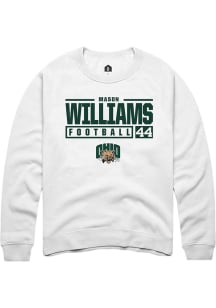 Mason Williams  Rally Ohio Bobcats Mens White NIL Stacked Box Long Sleeve Crew Sweatshirt