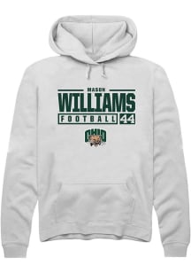 Mason Williams  Rally Ohio Bobcats Mens White NIL Stacked Box Long Sleeve Hoodie