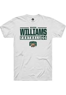 Mason Williams  Ohio Bobcats White Rally NIL Stacked Box Short Sleeve T Shirt