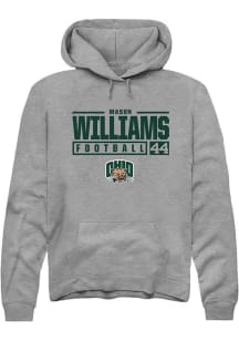 Mason Williams  Rally Ohio Bobcats Mens Graphite NIL Stacked Box Long Sleeve Hoodie