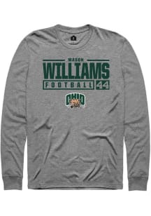 Mason Williams  Ohio Bobcats Graphite Rally NIL Stacked Box Long Sleeve T Shirt