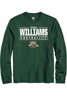 Mason Williams  Ohio Bobcats Green Rally NIL Stacked Box Long Sleeve T Shirt