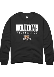 Mason Williams  Rally Ohio Bobcats Mens Black NIL Stacked Box Long Sleeve Crew Sweatshirt