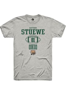 Matthew Stuewe  Ohio Bobcats Ash Rally NIL Sport Icon Short Sleeve T Shirt