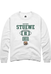 Matthew Stuewe  Rally Ohio Bobcats Mens White NIL Sport Icon Long Sleeve Crew Sweatshirt