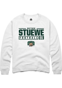 Matthew Stuewe  Rally Ohio Bobcats Mens White NIL Stacked Box Long Sleeve Crew Sweatshirt