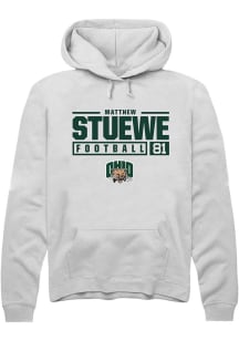 Matthew Stuewe  Rally Ohio Bobcats Mens White NIL Stacked Box Long Sleeve Hoodie