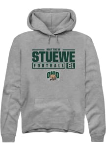 Matthew Stuewe  Rally Ohio Bobcats Mens Graphite NIL Stacked Box Long Sleeve Hoodie