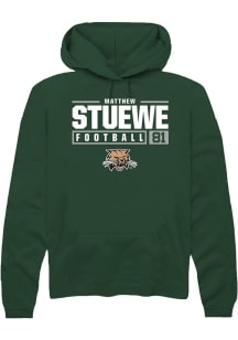 Matthew Stuewe  Rally Ohio Bobcats Mens Green NIL Stacked Box Long Sleeve Hoodie