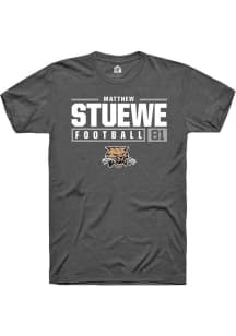 Matthew Stuewe  Ohio Bobcats Dark Grey Rally NIL Stacked Box Short Sleeve T Shirt