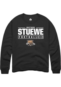 Matthew Stuewe  Rally Ohio Bobcats Mens Black NIL Stacked Box Long Sleeve Crew Sweatshirt