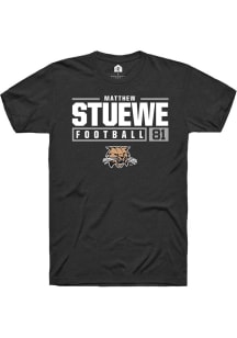 Matthew Stuewe  Ohio Bobcats Black Rally NIL Stacked Box Short Sleeve T Shirt