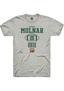 Michael Molnar  Ohio Bobcats Ash Rally NIL Sport Icon Short Sleeve T Shirt