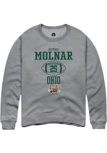 Michael Molnar  Rally Ohio Bobcats Mens Graphite NIL Sport Icon Long Sleeve Crew Sweatshirt