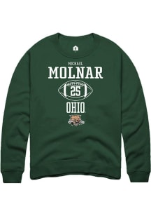 Michael Molnar  Rally Ohio Bobcats Mens Green NIL Sport Icon Long Sleeve Crew Sweatshirt