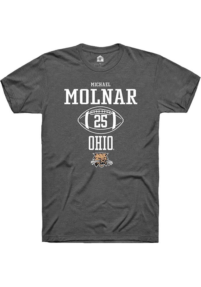 Michael Molnar  Ohio Bobcats Dark Grey Rally NIL Sport Icon Short Sleeve T Shirt