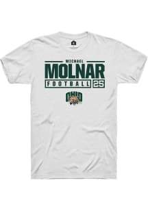 Michael Molnar  Ohio Bobcats White Rally NIL Stacked Box Short Sleeve T Shirt