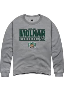 Michael Molnar  Rally Ohio Bobcats Mens Graphite NIL Stacked Box Long Sleeve Crew Sweatshirt