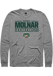 Michael Molnar  Ohio Bobcats Graphite Rally NIL Stacked Box Long Sleeve T Shirt