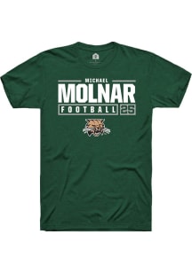 Michael Molnar  Ohio Bobcats Green Rally NIL Stacked Box Short Sleeve T Shirt