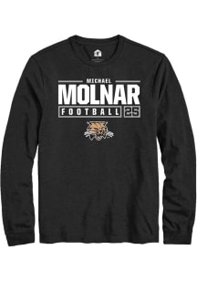 Michael Molnar  Ohio Bobcats Black Rally NIL Stacked Box Long Sleeve T Shirt