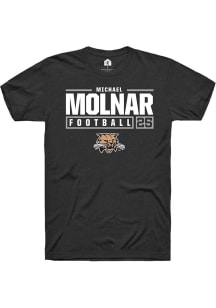 Michael Molnar  Ohio Bobcats Black Rally NIL Stacked Box Short Sleeve T Shirt