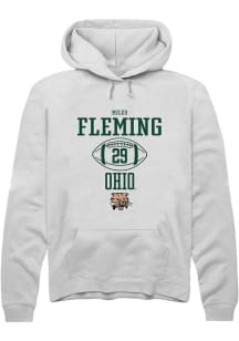 Miles Fleming  Rally Ohio Bobcats Mens White NIL Sport Icon Long Sleeve Hoodie