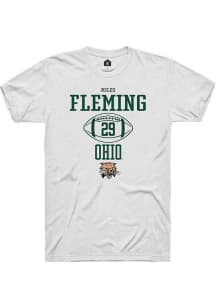 Miles Fleming  Ohio Bobcats White Rally NIL Sport Icon Short Sleeve T Shirt