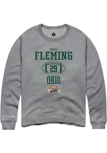 Miles Fleming  Rally Ohio Bobcats Mens Graphite NIL Sport Icon Long Sleeve Crew Sweatshirt