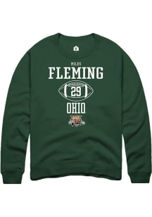 Miles Fleming  Rally Ohio Bobcats Mens Green NIL Sport Icon Long Sleeve Crew Sweatshirt