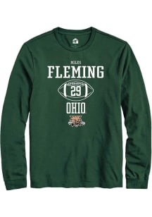 Miles Fleming  Ohio Bobcats Green Rally NIL Sport Icon Long Sleeve T Shirt