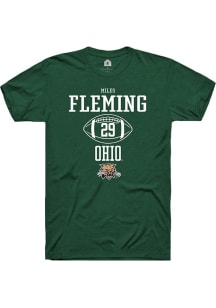 Miles Fleming  Ohio Bobcats Green Rally NIL Sport Icon Short Sleeve T Shirt