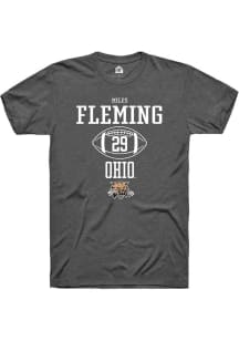 Miles Fleming  Ohio Bobcats Dark Grey Rally NIL Sport Icon Short Sleeve T Shirt