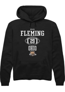 Miles Fleming  Rally Ohio Bobcats Mens Black NIL Sport Icon Long Sleeve Hoodie