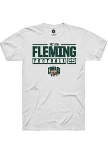 Miles Fleming  Ohio Bobcats White Rally NIL Stacked Box Short Sleeve T Shirt