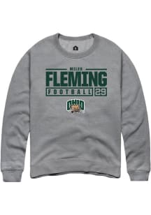 Miles Fleming  Rally Ohio Bobcats Mens Graphite NIL Stacked Box Long Sleeve Crew Sweatshirt