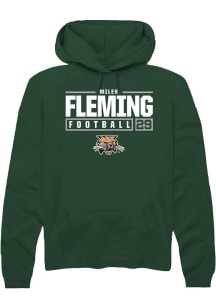 Miles Fleming  Rally Ohio Bobcats Mens Green NIL Stacked Box Long Sleeve Hoodie