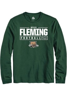 Miles Fleming  Ohio Bobcats Green Rally NIL Stacked Box Long Sleeve T Shirt