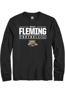 Miles Fleming  Ohio Bobcats Black Rally NIL Stacked Box Long Sleeve T Shirt