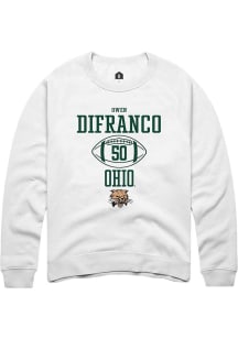 Owen DiFranco  Rally Ohio Bobcats Mens White NIL Sport Icon Long Sleeve Crew Sweatshirt