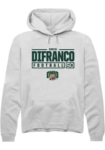 Owen DiFranco  Rally Ohio Bobcats Mens White NIL Stacked Box Long Sleeve Hoodie