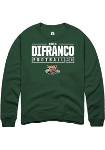 Owen DiFranco  Rally Ohio Bobcats Mens Green NIL Stacked Box Long Sleeve Crew Sweatshirt