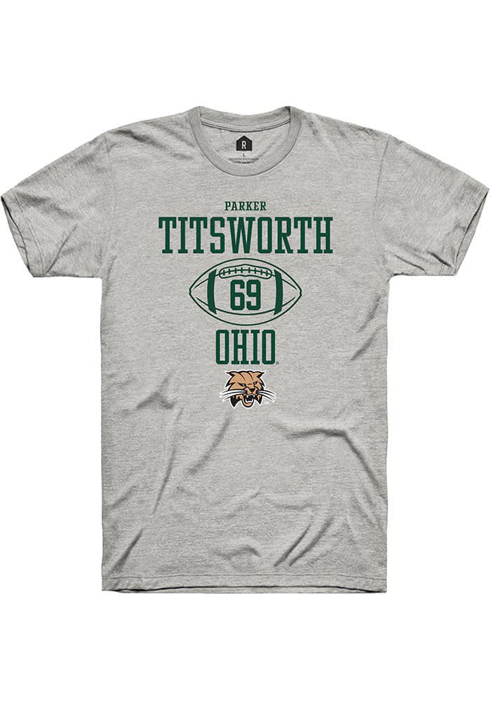 Parker Titsworth  Ohio Bobcats Ash Rally NIL Sport Icon Short Sleeve T Shirt