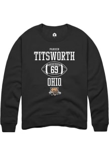 Parker Titsworth  Rally Ohio Bobcats Mens Black NIL Sport Icon Long Sleeve Crew Sweatshirt