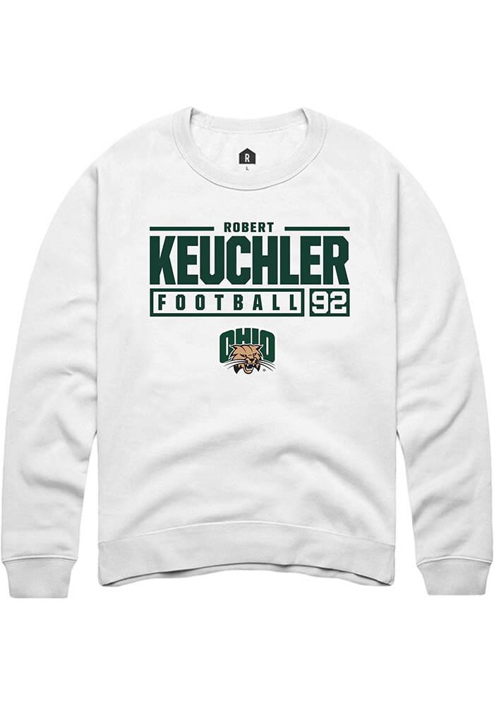 Robert Keuchler Rally Ohio Bobcats Mens NIL Stacked Box Long Sleeve Crew Sweatshirt