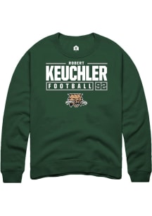 Robert Keuchler  Rally Ohio Bobcats Mens Green NIL Stacked Box Long Sleeve Crew Sweatshirt