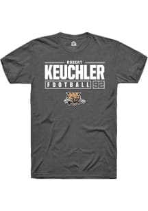 Robert Keuchler  Ohio Bobcats Dark Grey Rally NIL Stacked Box Short Sleeve T Shirt