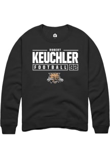 Robert Keuchler  Rally Ohio Bobcats Mens Black NIL Stacked Box Long Sleeve Crew Sweatshirt