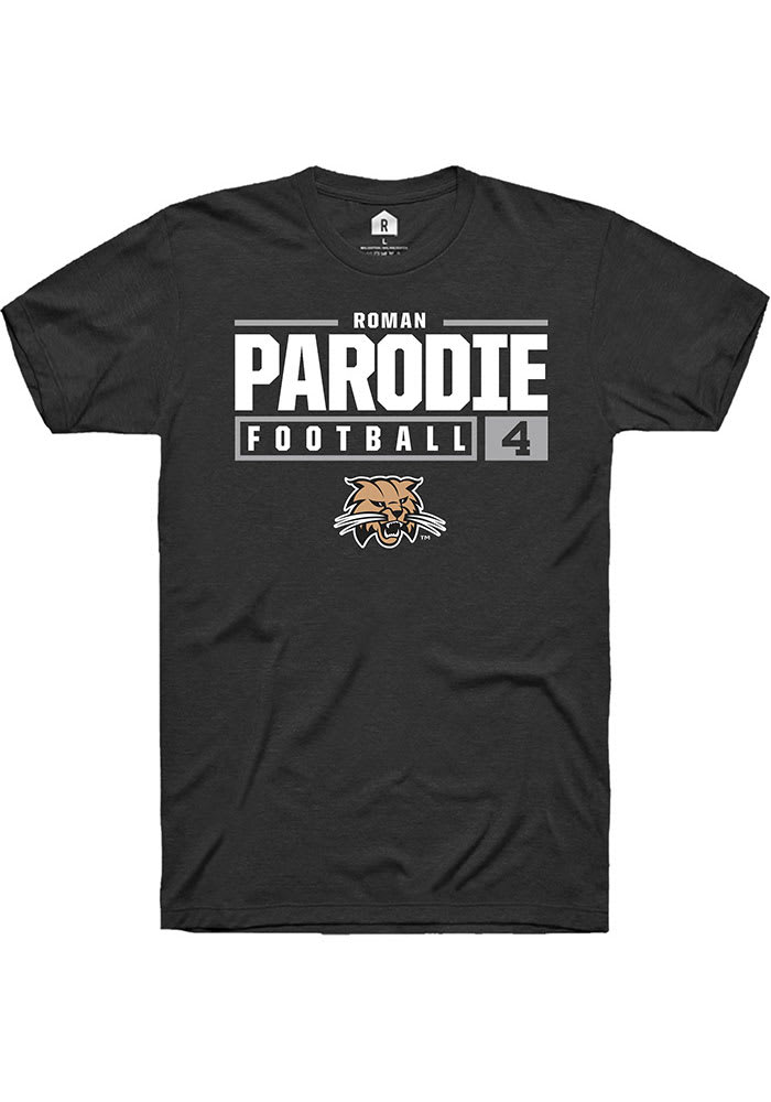 Roman Parodie Ohio Bobcats Rally NIL Stacked Box Short Sleeve T Shirt